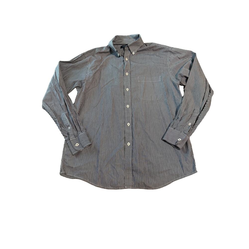 NWOT RoundTree & Yorke Men Shirt Long Sleeve Button Up Striped Cotton Medium